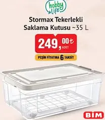 HOBBY LİFE STORMAX TEKERLEKLİ SAKLAMA KUTUSU 35 L
